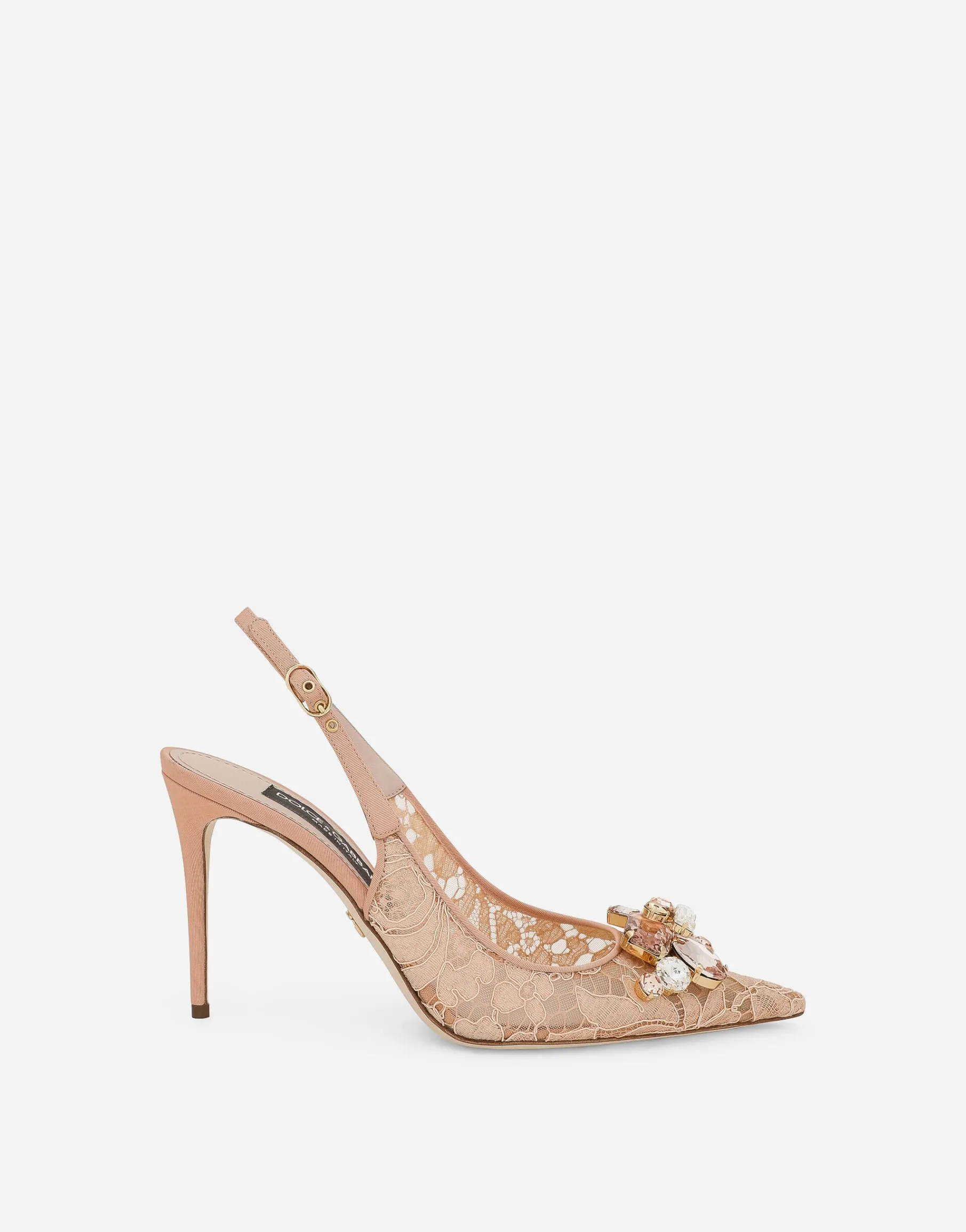 Rainbow lace slingbacks in lurex lace