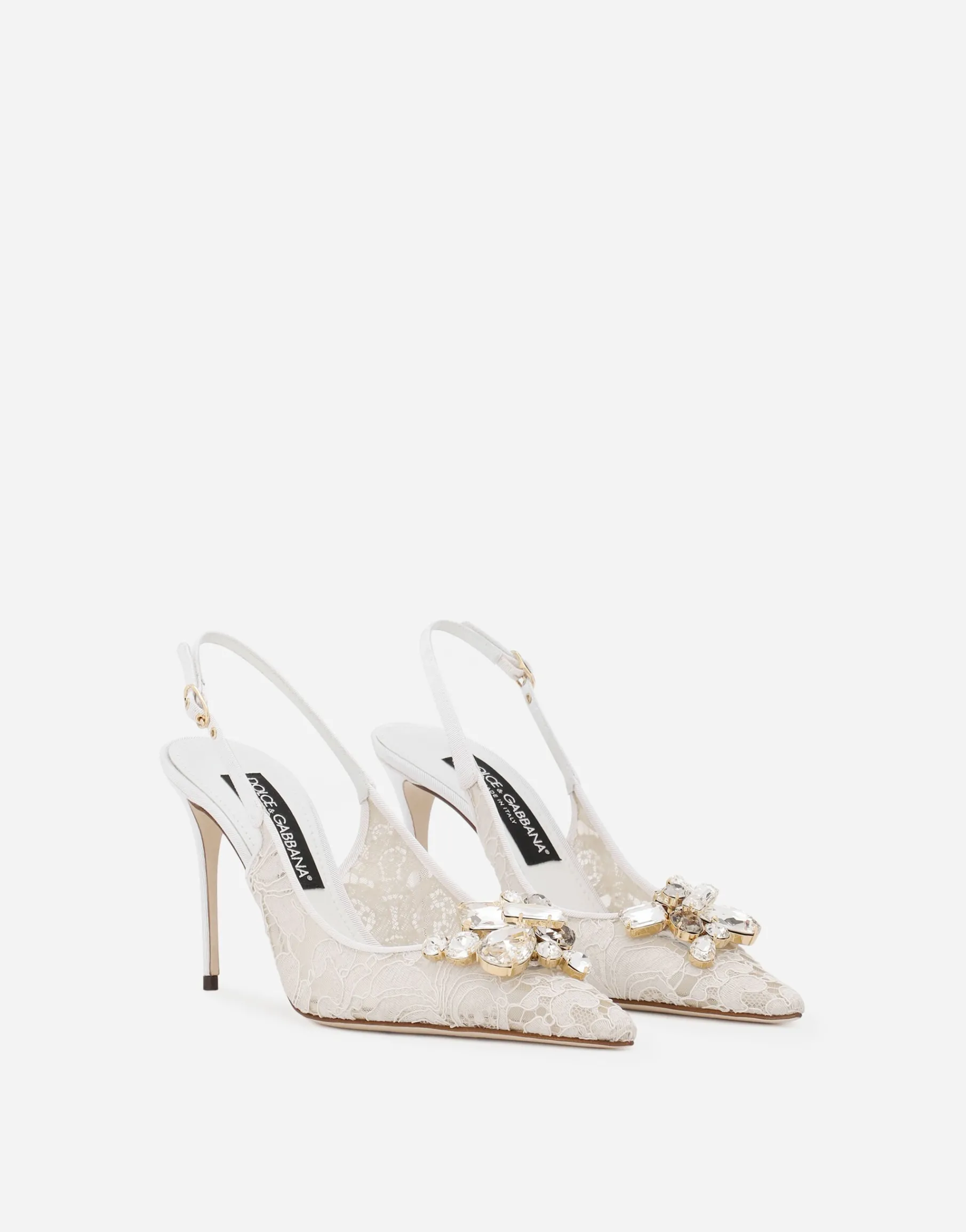 Rainbow lace slingbacks in lurex lace