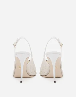 Rainbow lace slingbacks in lurex lace
