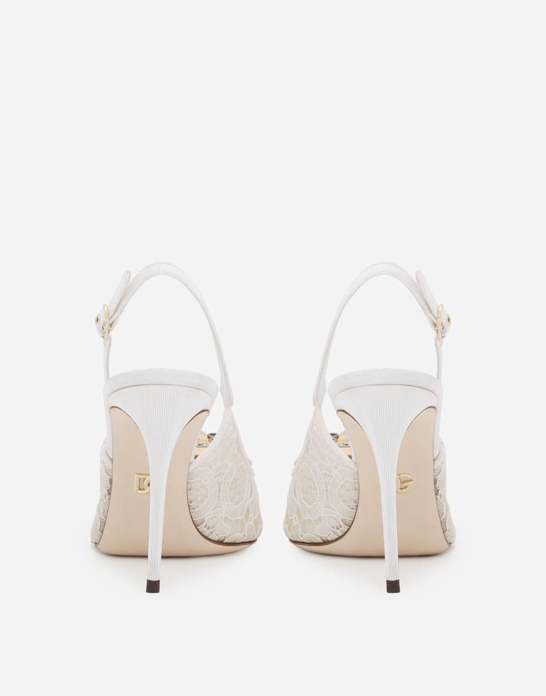 Rainbow lace slingbacks in lurex lace