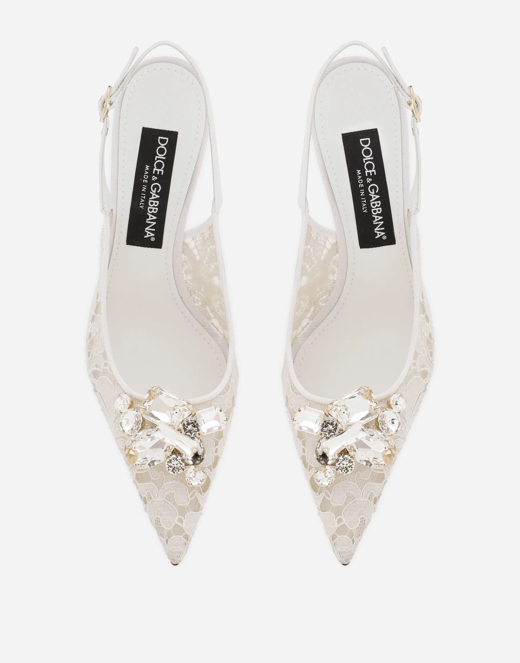 Rainbow lace slingbacks in lurex lace