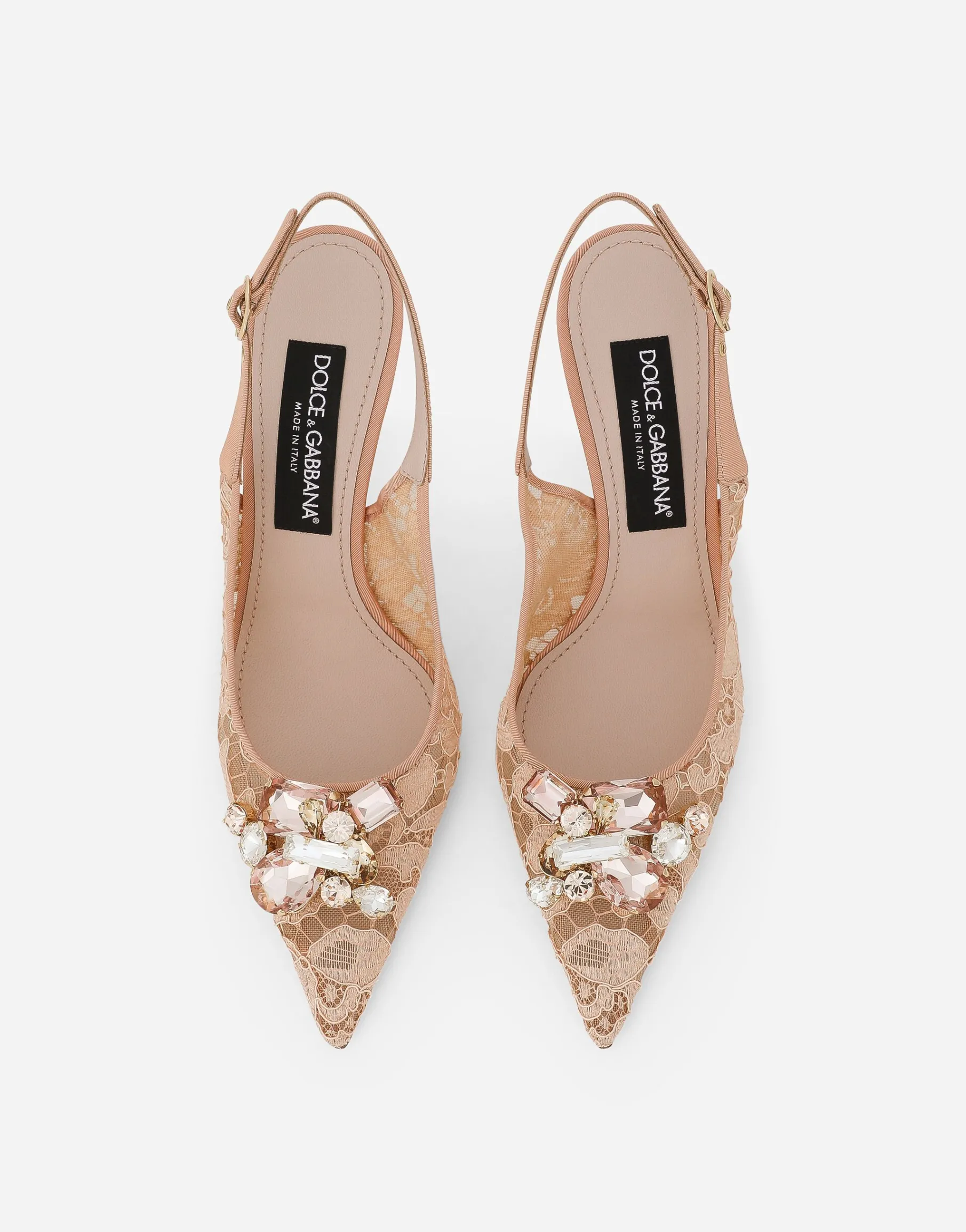 Rainbow lace slingbacks in lurex lace