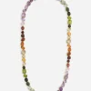 Rainbow sautoir in yellow gold 18kt with multicolor gemstones