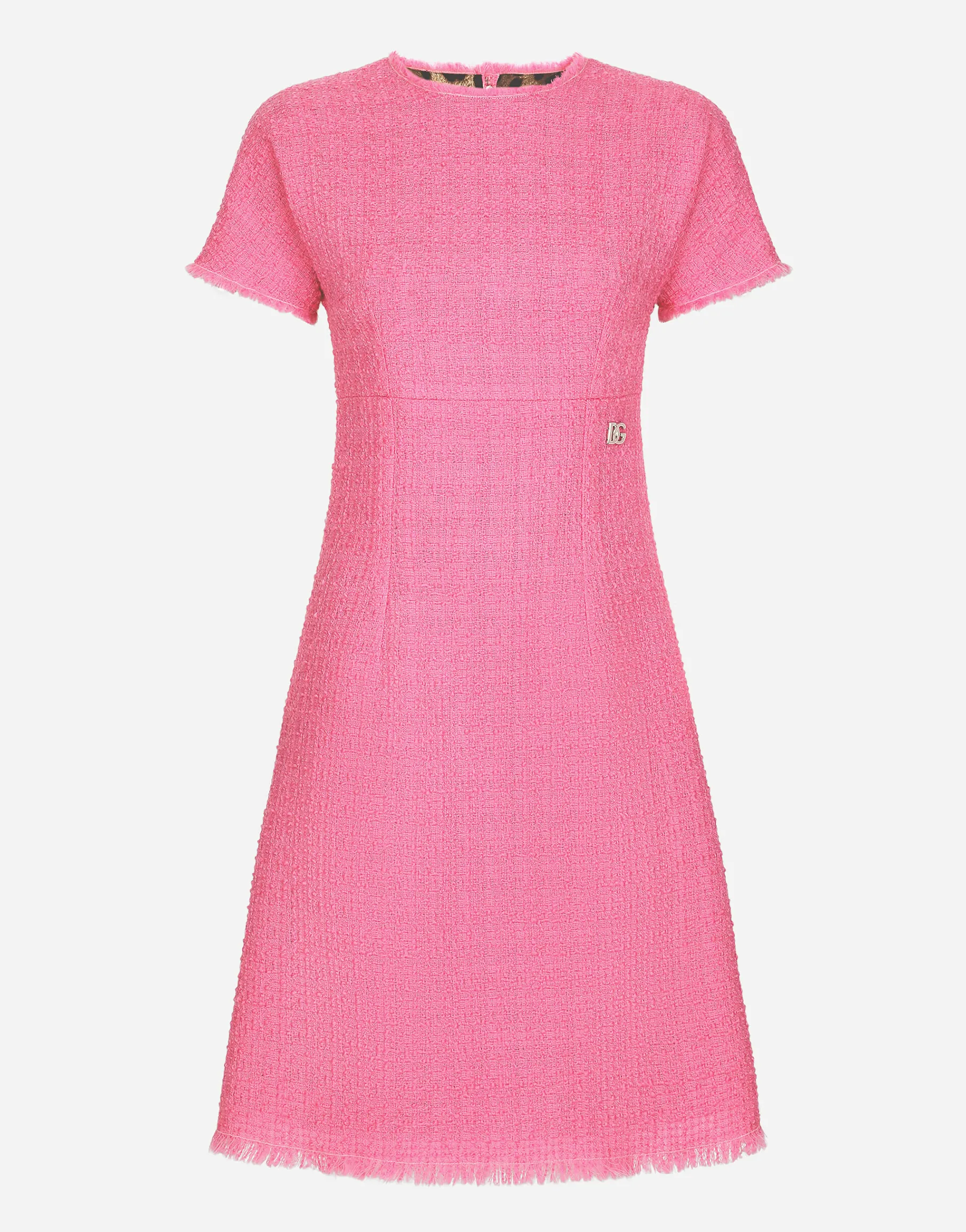 Raschel tweed calf-length dress with DG logo
