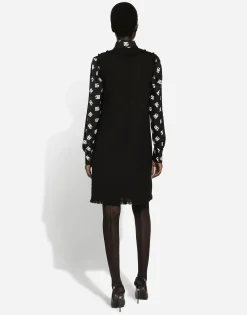 Raschel tweed calf-length dress with DG logo
