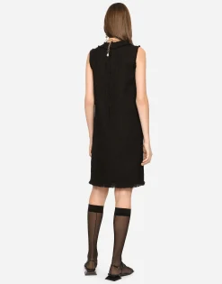 Raschel tweed calf-length dress with DG logo