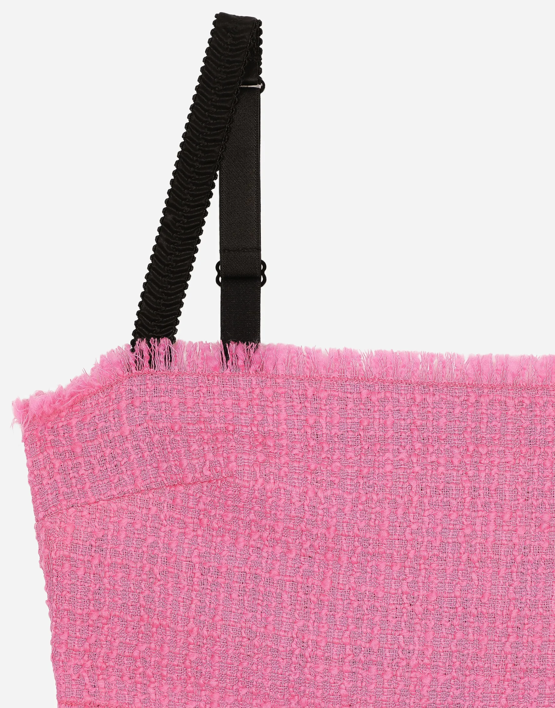 Raschel tweed crop top with straps