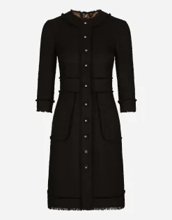 Raschel tweed midi dress