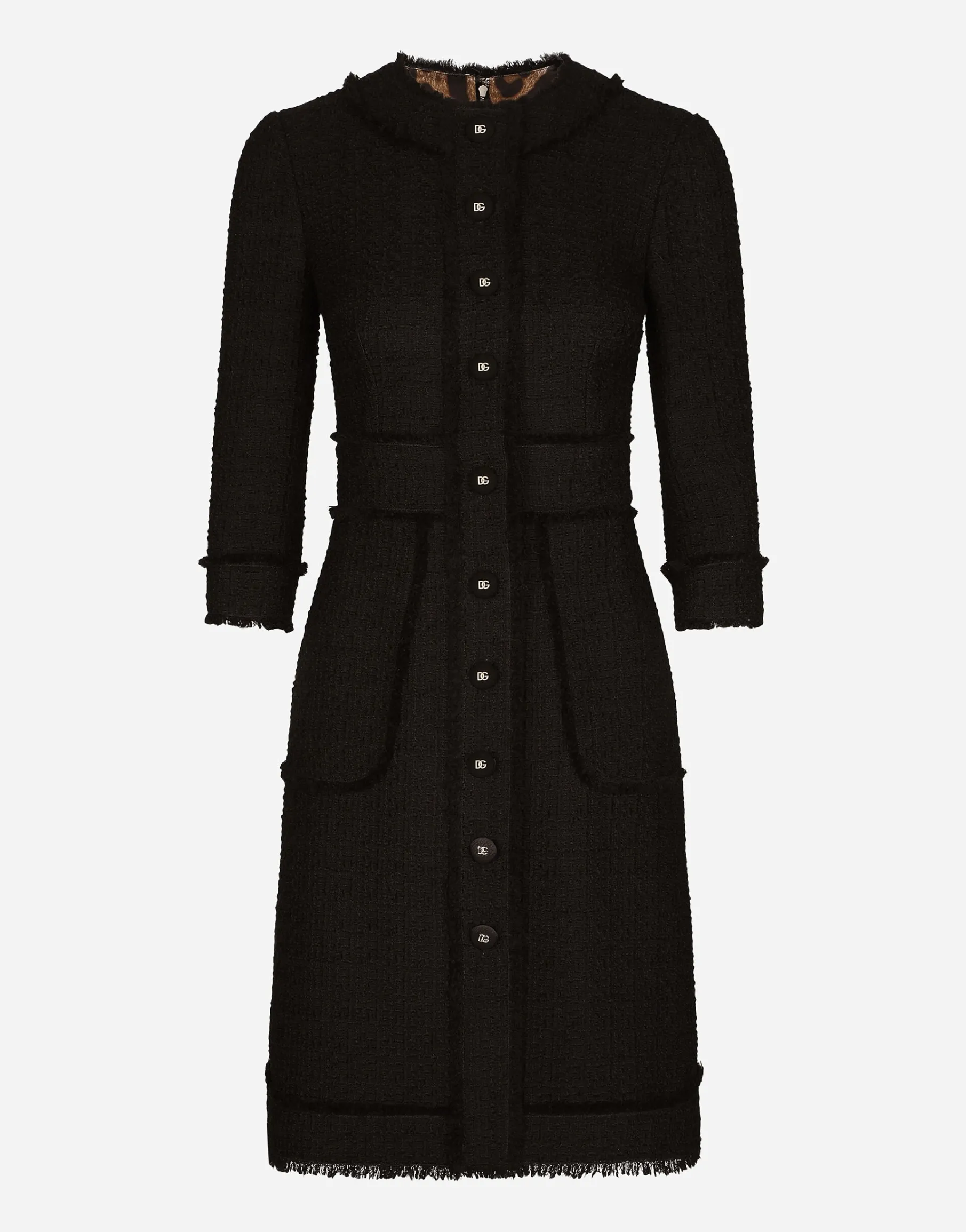 Raschel tweed midi dress