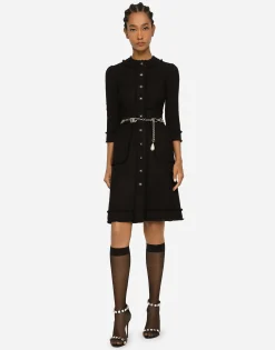 Raschel tweed midi dress