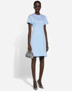 Raschel tweed midi dress with DG logo