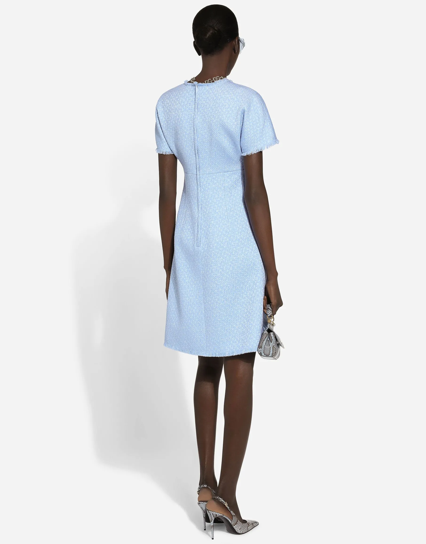Raschel tweed midi dress with DG logo