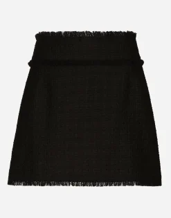 Raschel tweed miniskirt