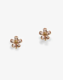 Red gold flower earrings