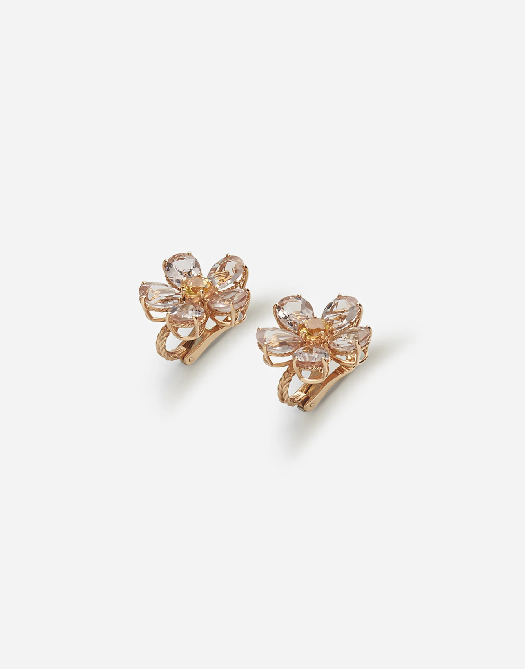 Red gold flower earrings