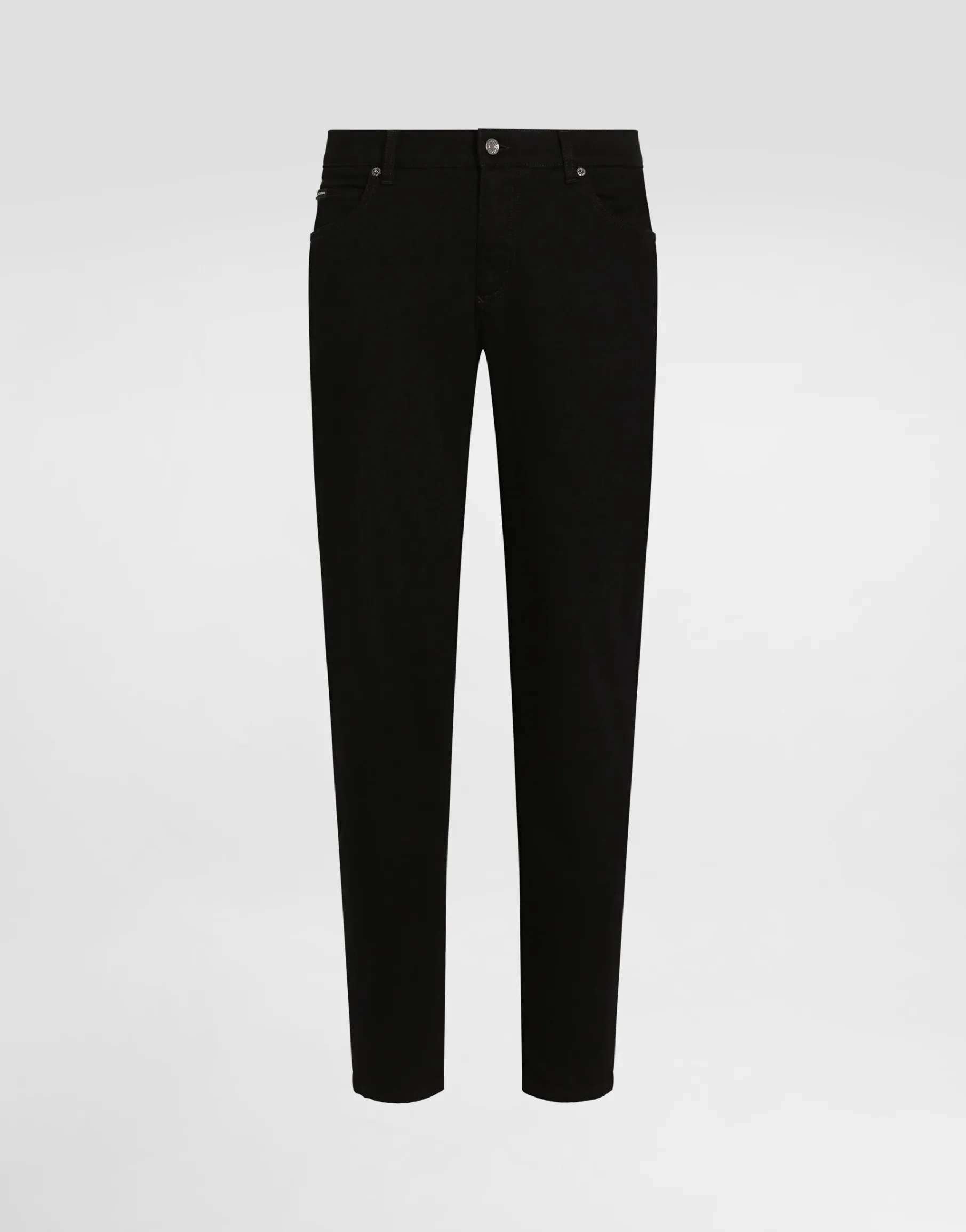 Regular-fit black wash stretch jeans