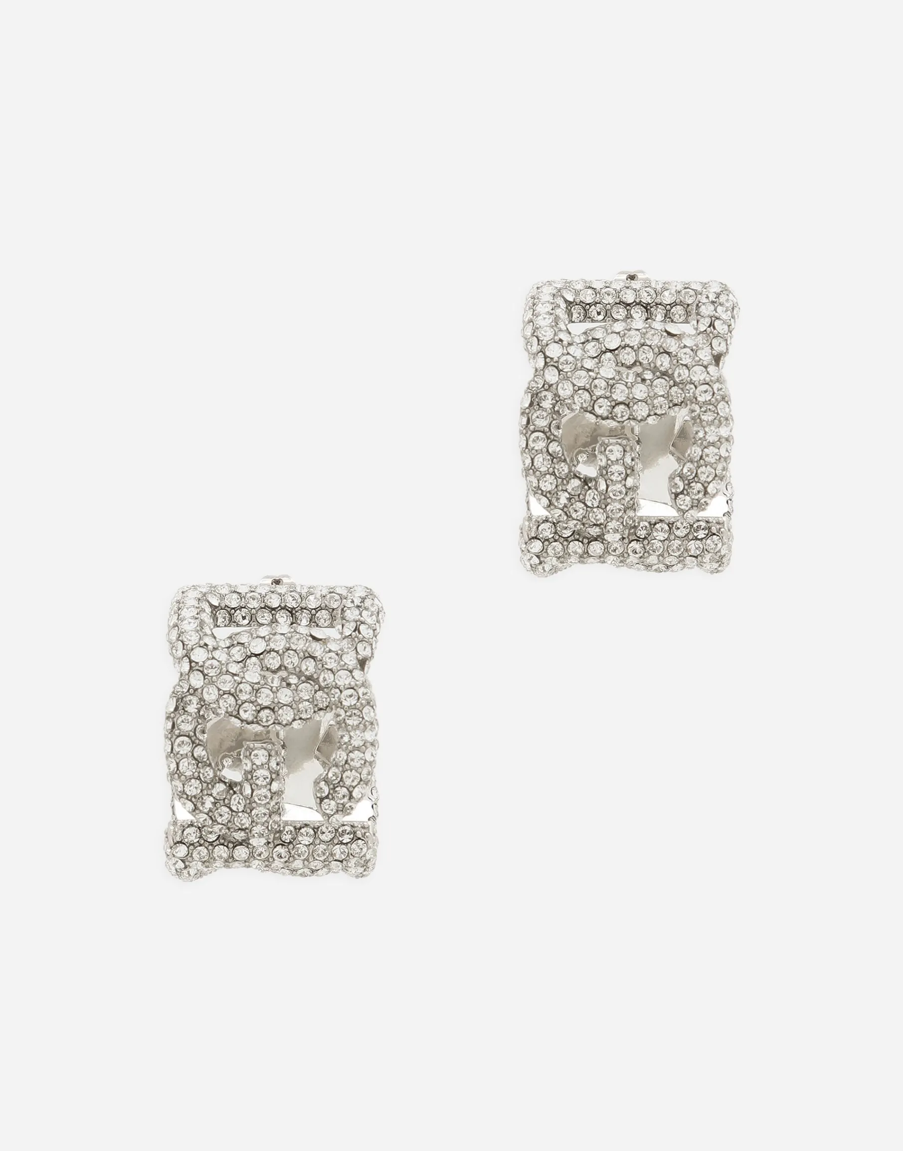 Rhinestone earrings with DG logo