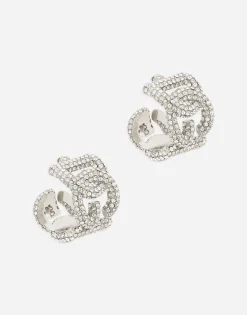 Rhinestone earrings with DG logo