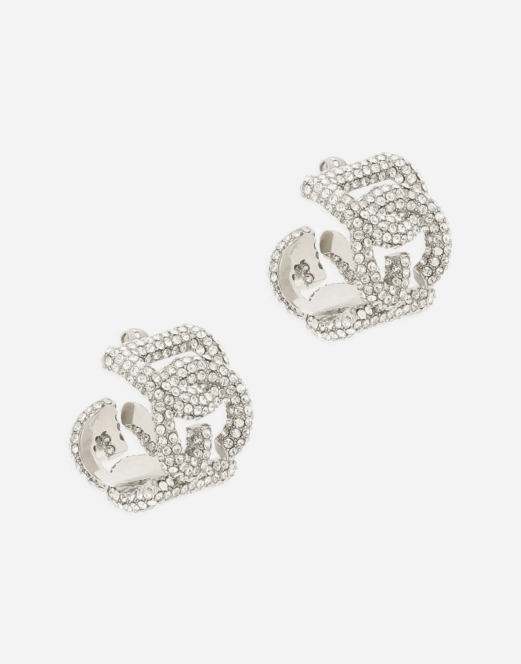 Rhinestone earrings with DG logo