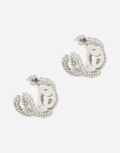 Rhinestone earrings with DG logo