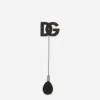 Rhinestone-detailed DG logo brooch