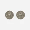 Rhinestone-detailed semi-sphere button earrings
