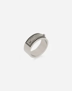 Rhinestone-detailed tag ring