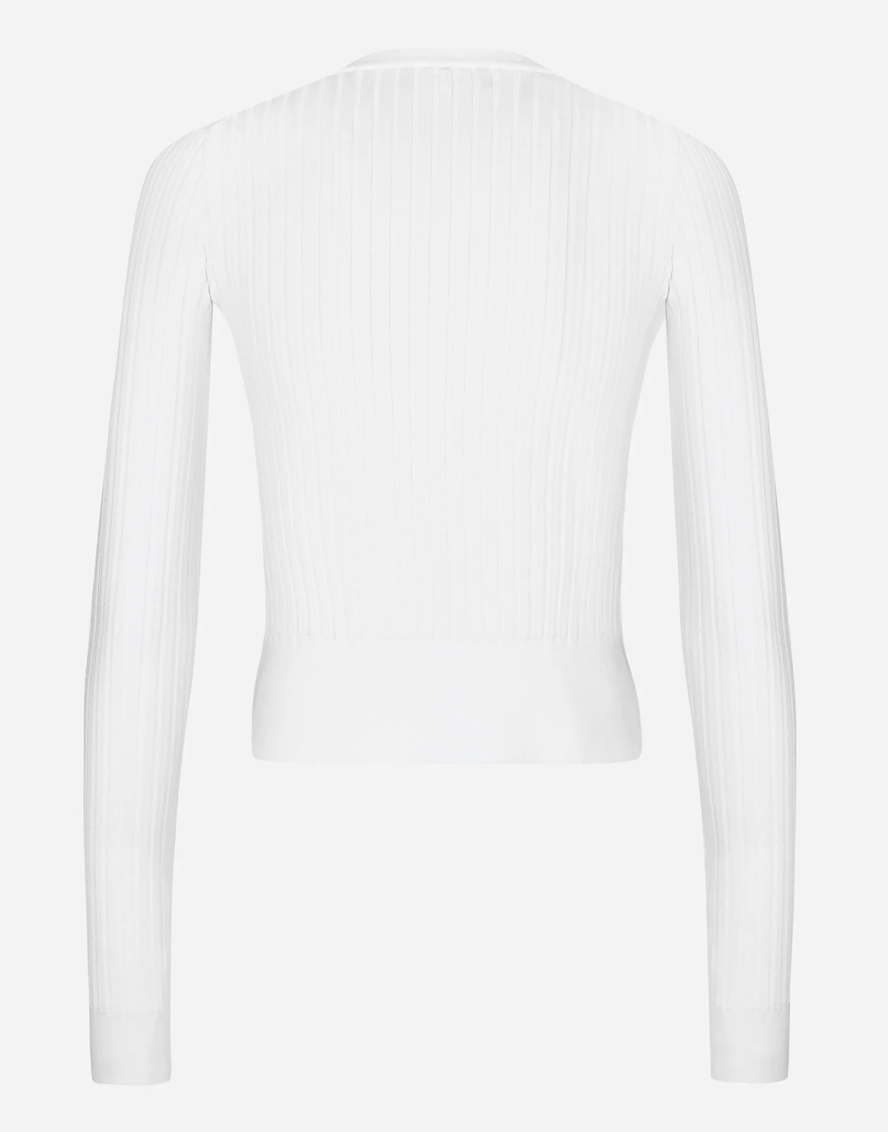 Ribbed viscose sweater with metal DG logo pin