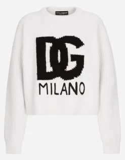 Ribbed wool sweater with DG logo
