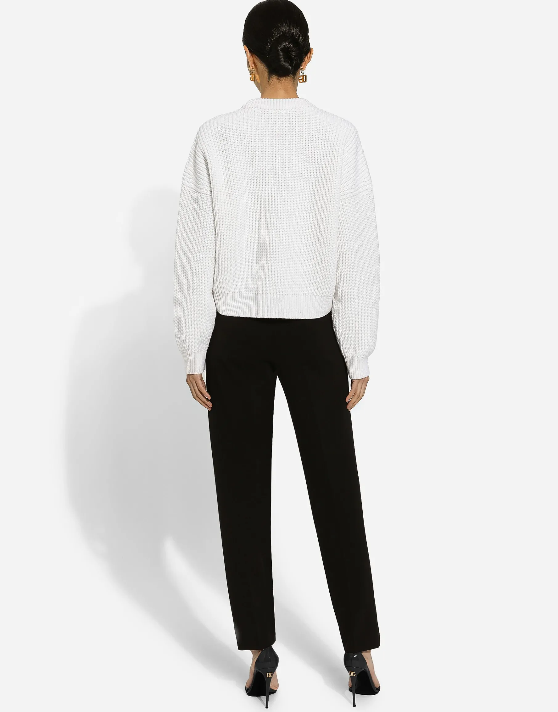 Ribbed wool sweater with DG logo