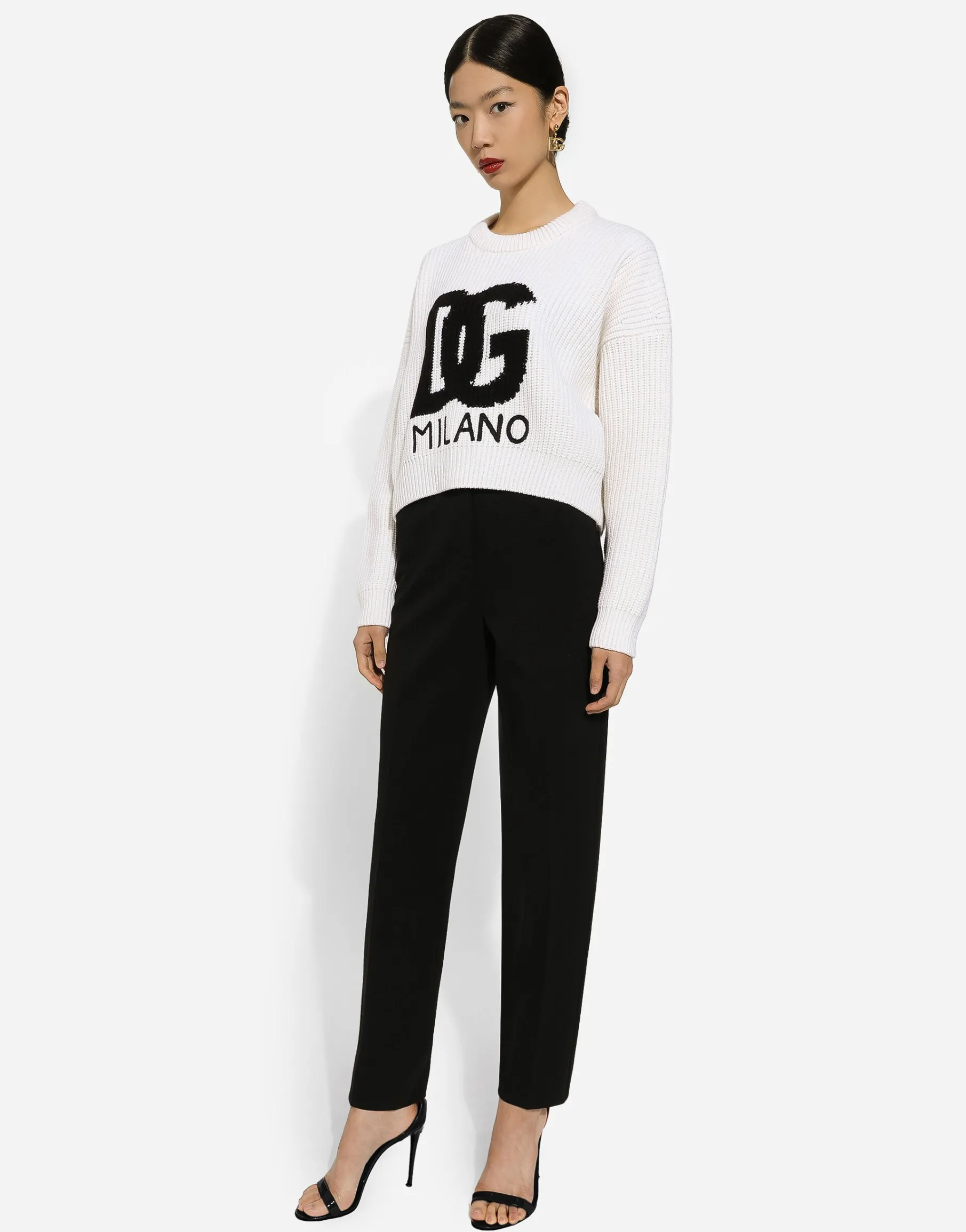 Ribbed wool sweater with DG logo