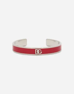 Rigid enameled bracelet with DG logo