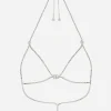 Rigid rhinestone-detailed decorative bra with DG logo