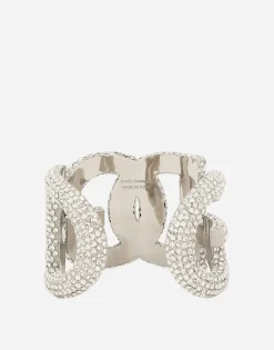 Rigid rhinestone-detailed bracelet with DG logo