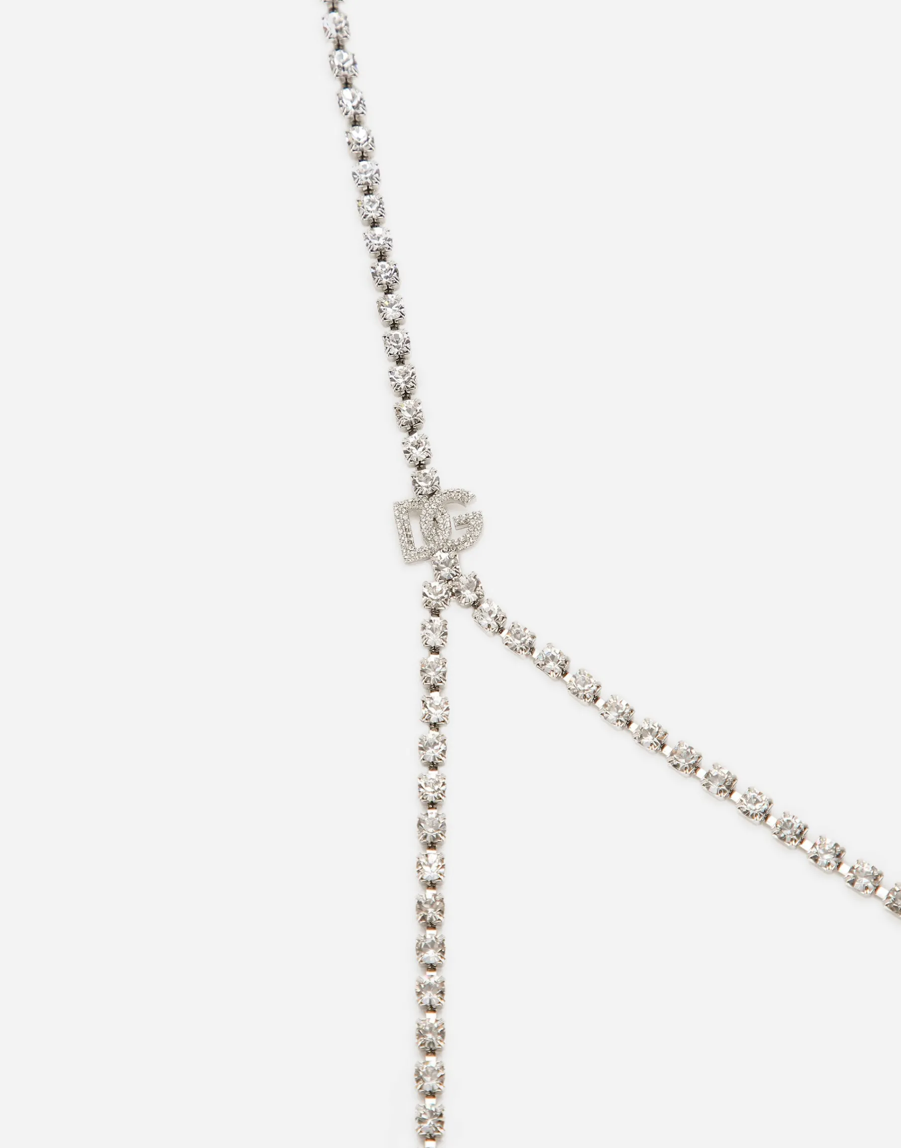 Rigid rhinestone-detailed decorative bra with DG logo