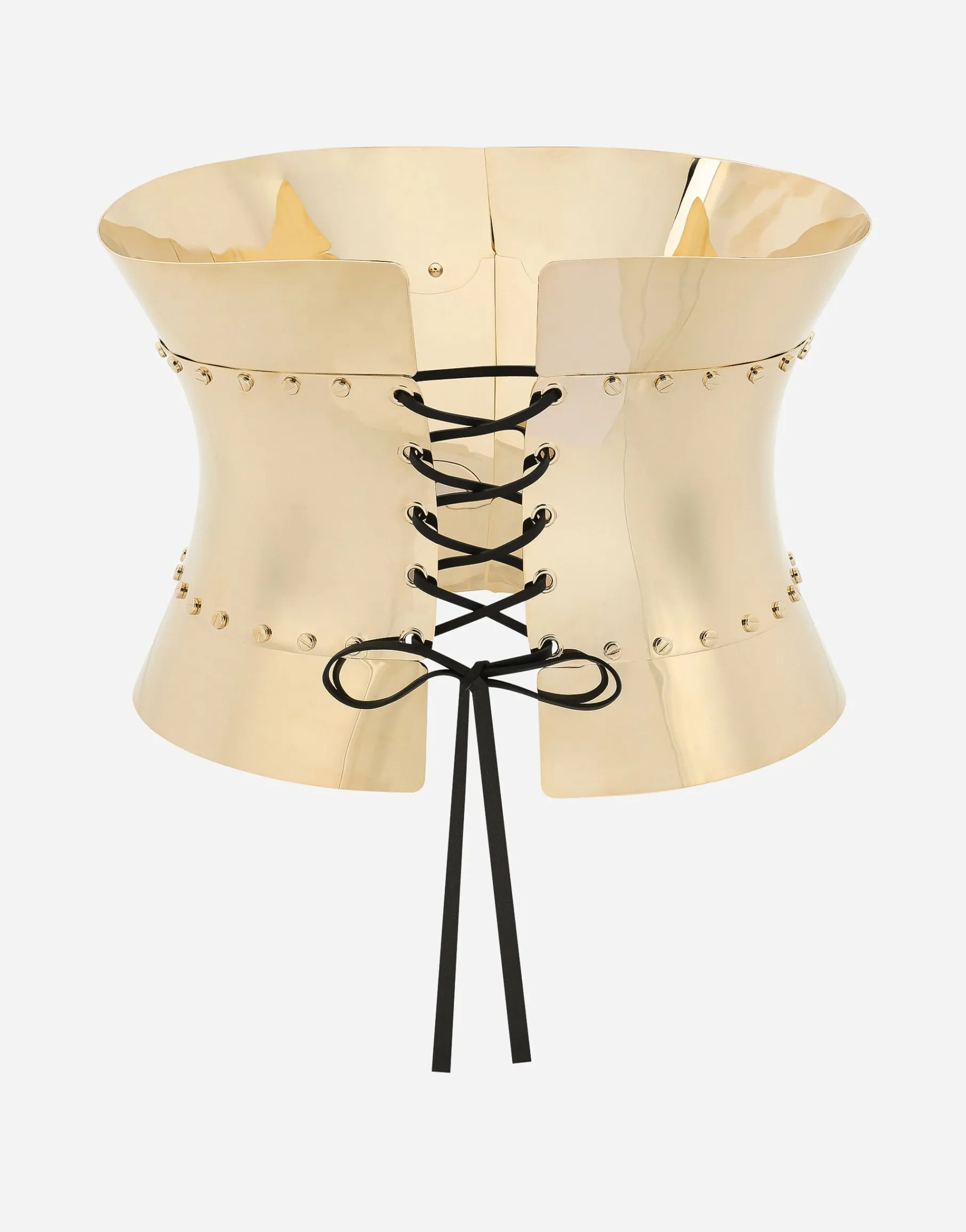 Rigid wide corset belt with padlocks