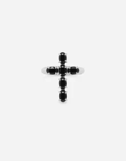 Ring with rhinestone “DNA” cross