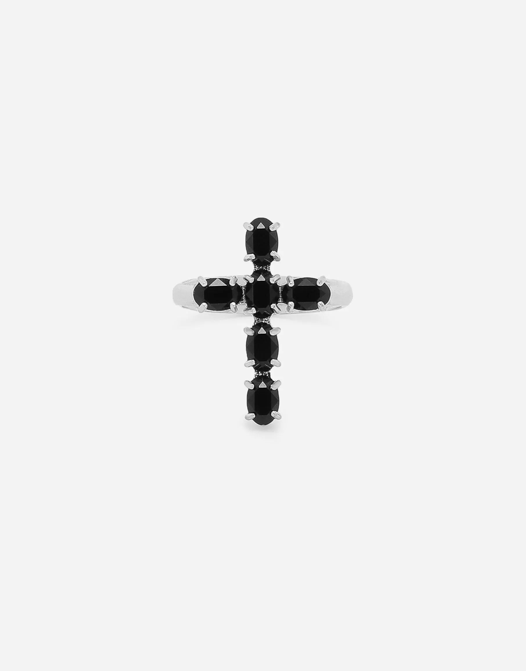 Ring with rhinestone “DNA” cross