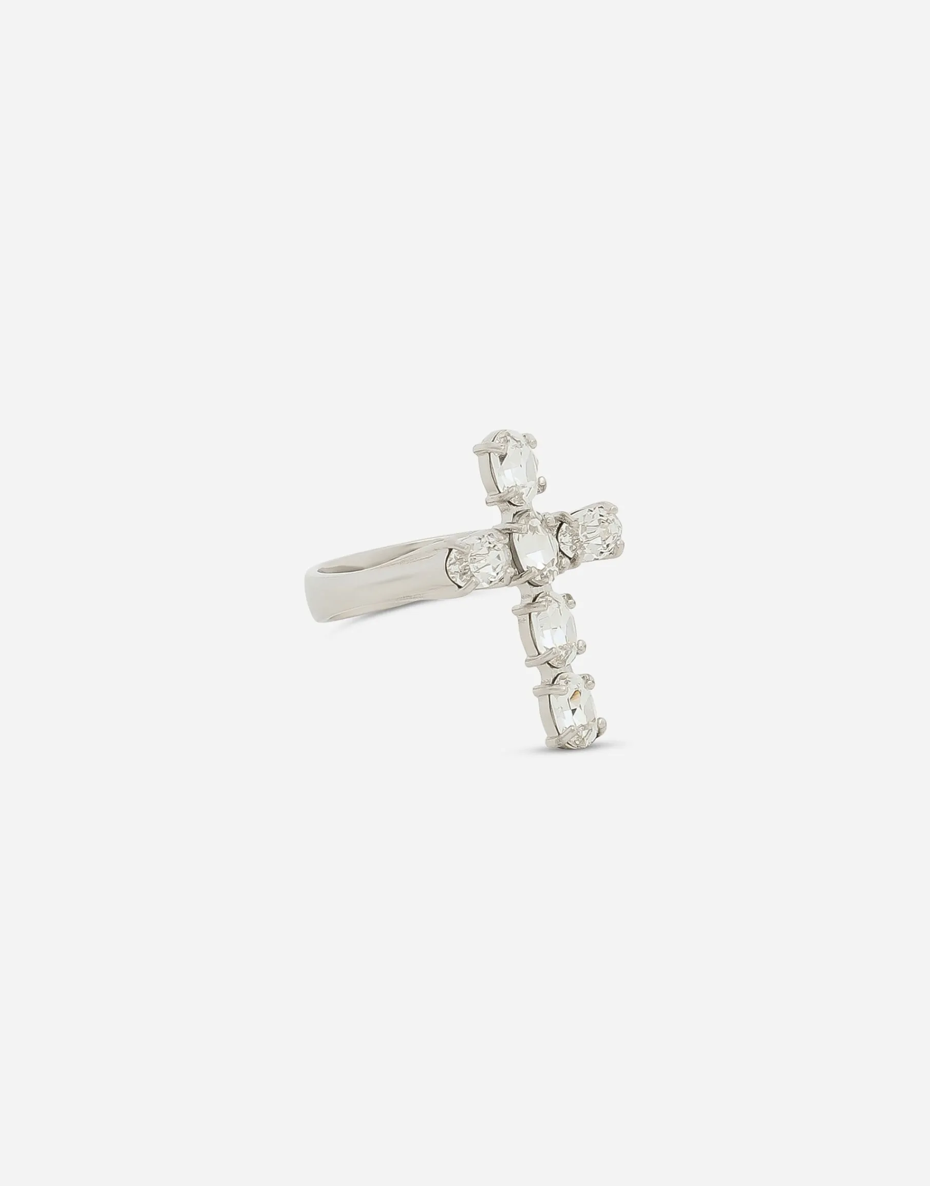 Ring with rhinestone “DNA” cross