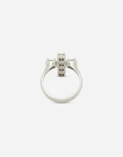 Ring with rhinestone “DNA” cross