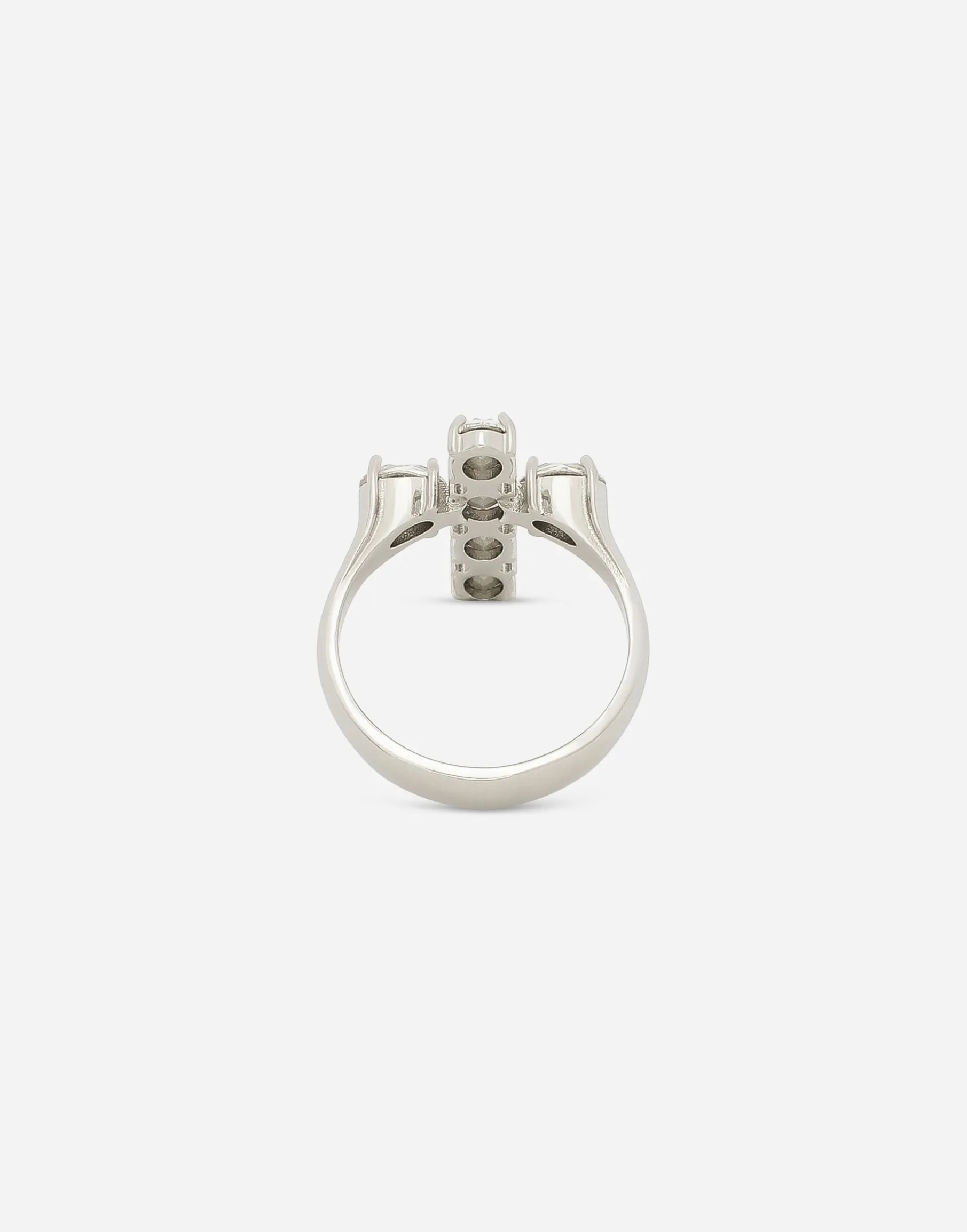 Ring with rhinestone “DNA” cross