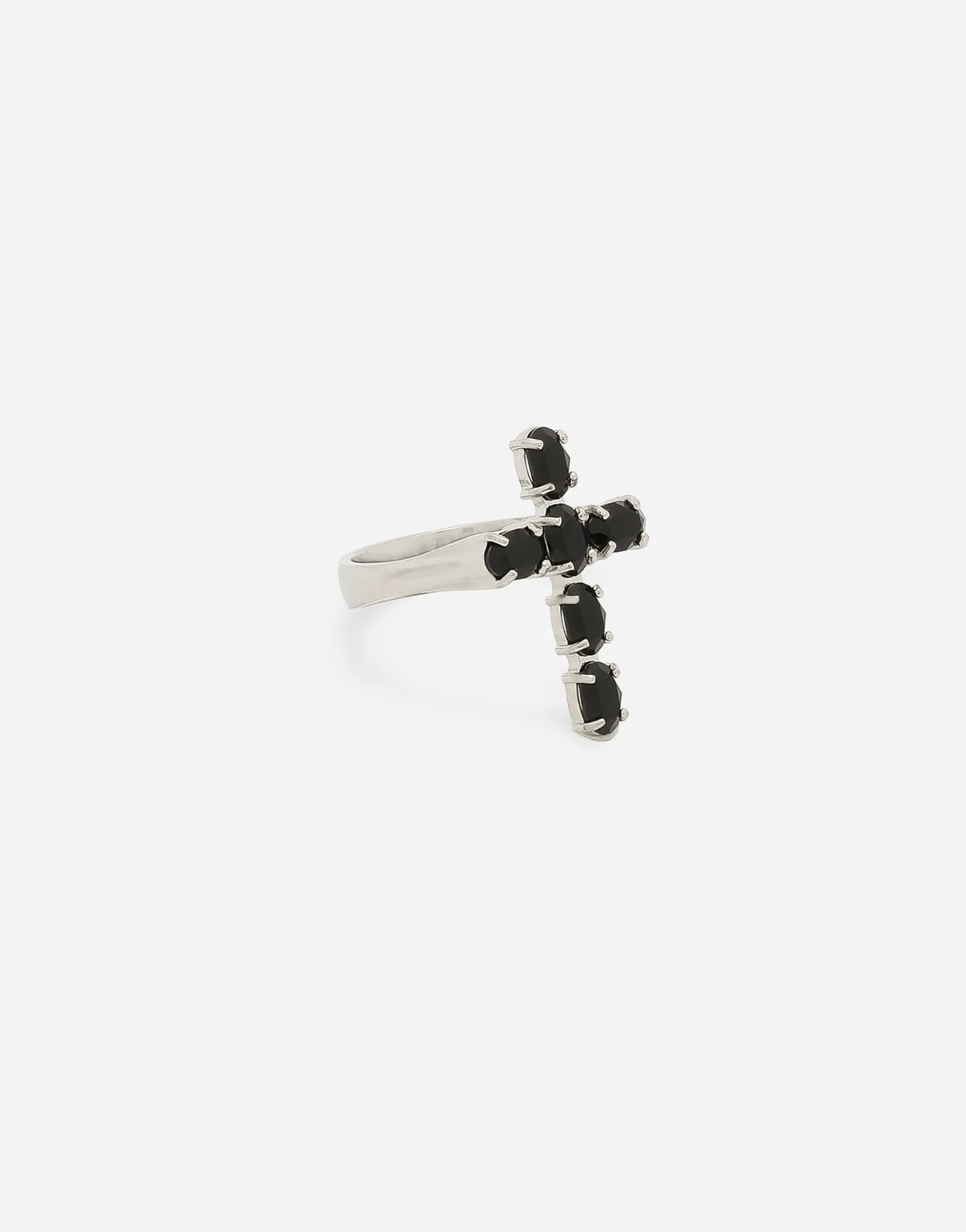 Ring with rhinestone “DNA” cross