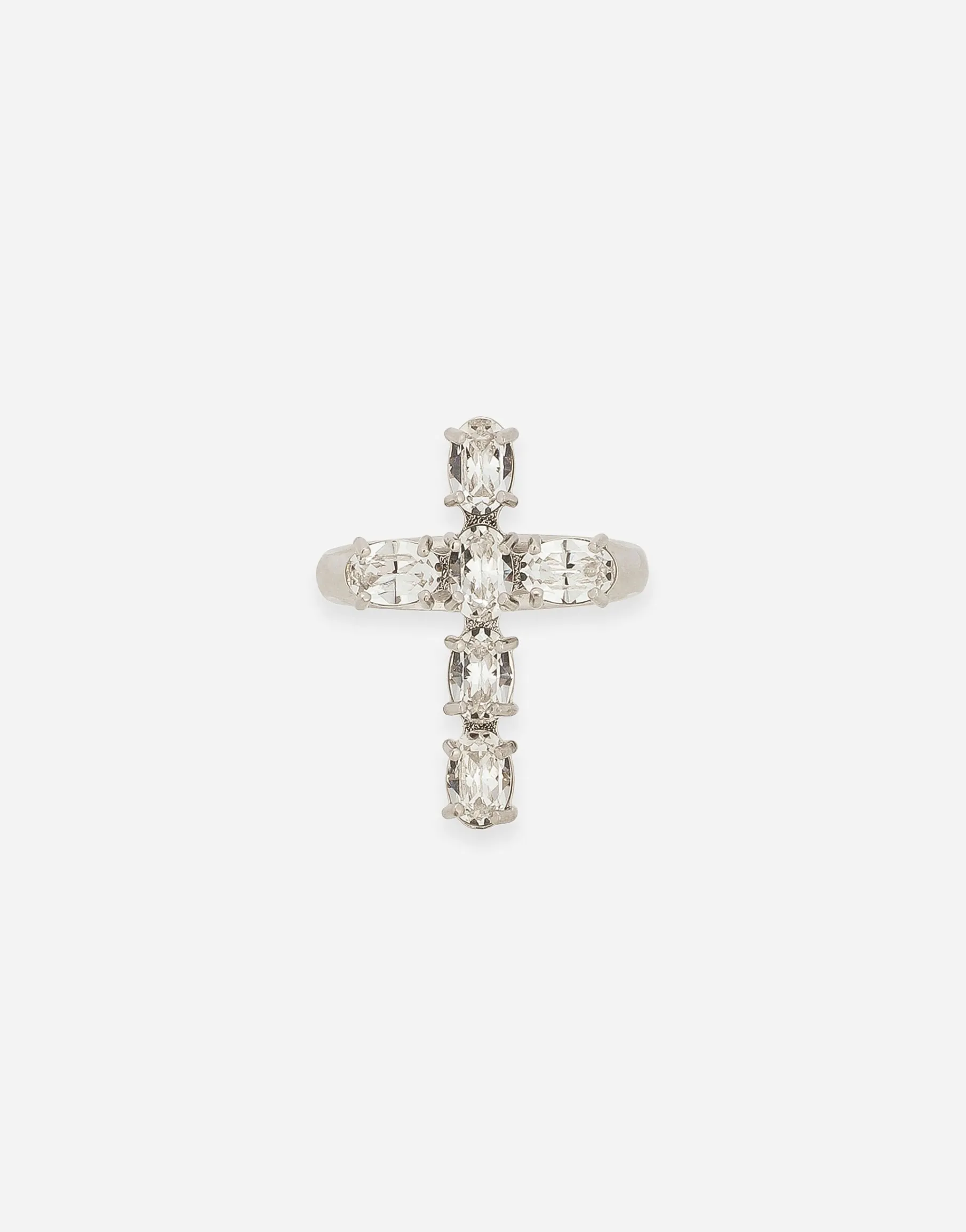 Ring with rhinestone-detailed cross