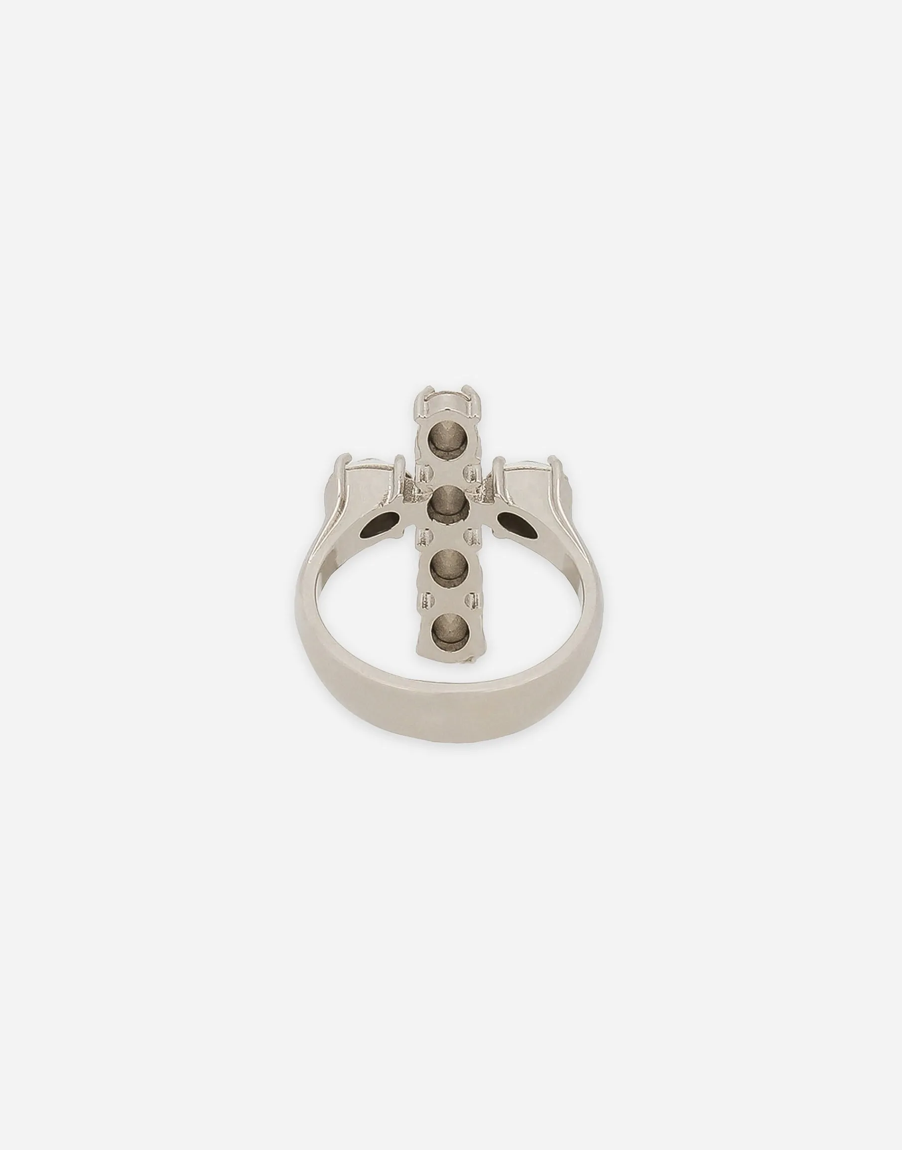 Ring with rhinestone-detailed cross