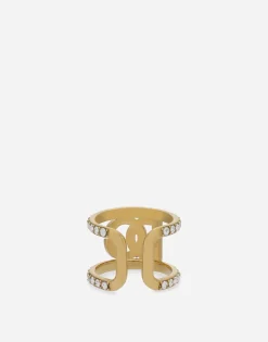 Ring with rhinestones and DG logo
