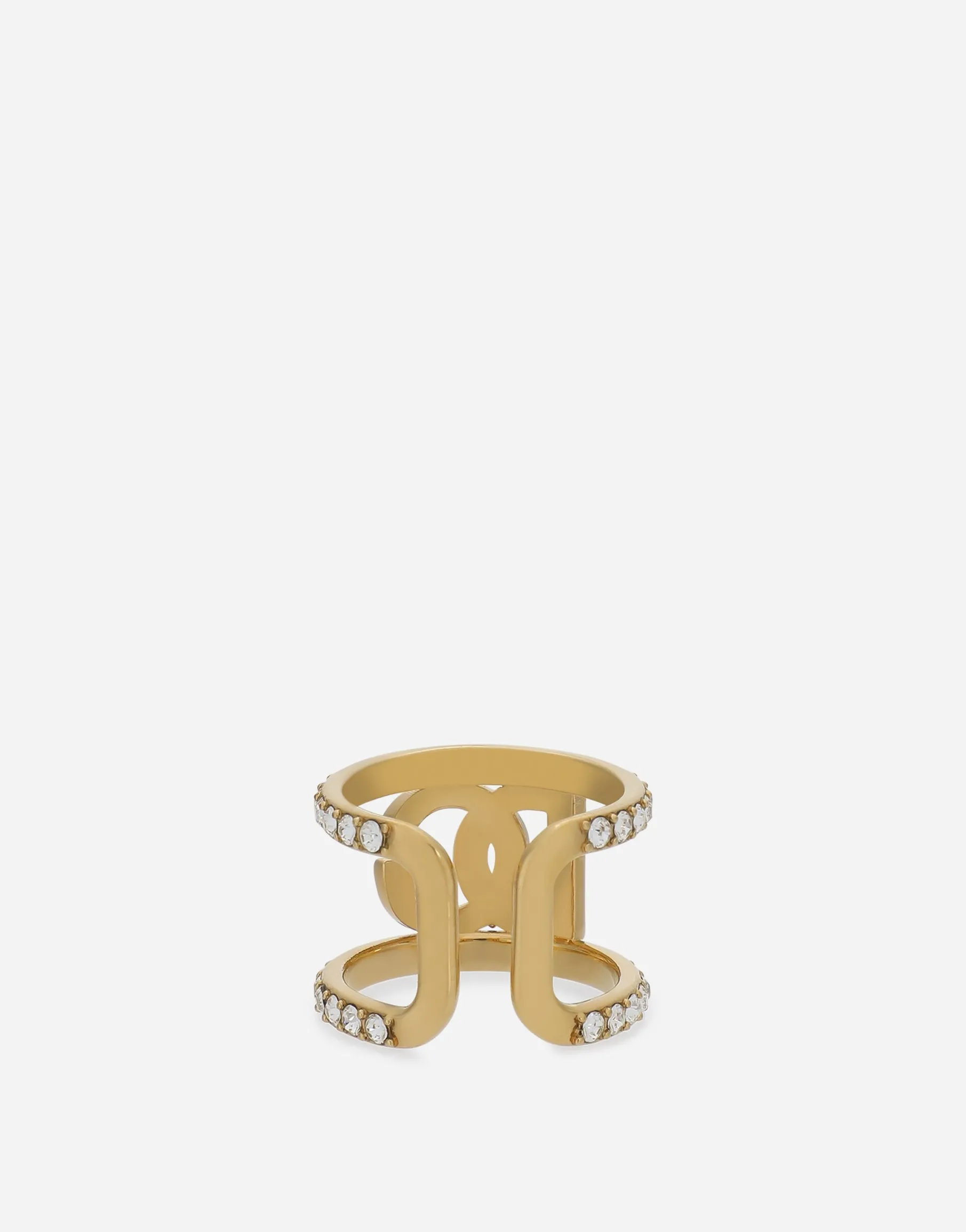 Ring with rhinestones and DG logo