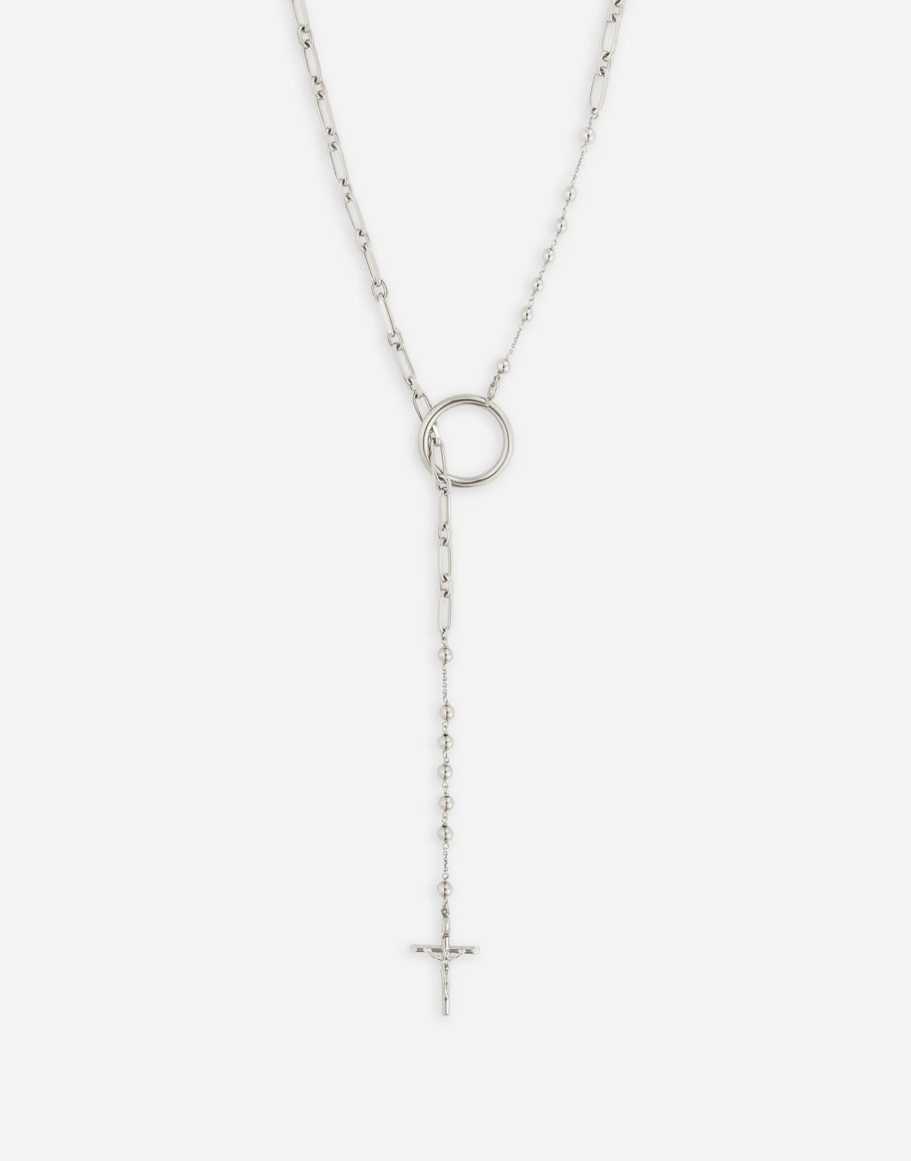 Rosary necklace with chain detailing