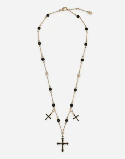 Rosary-style necklace with crosses