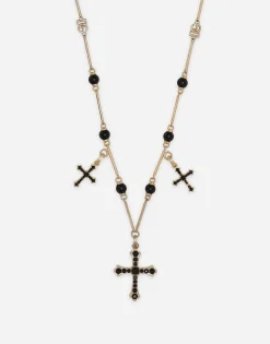Rosary-style necklace with crosses