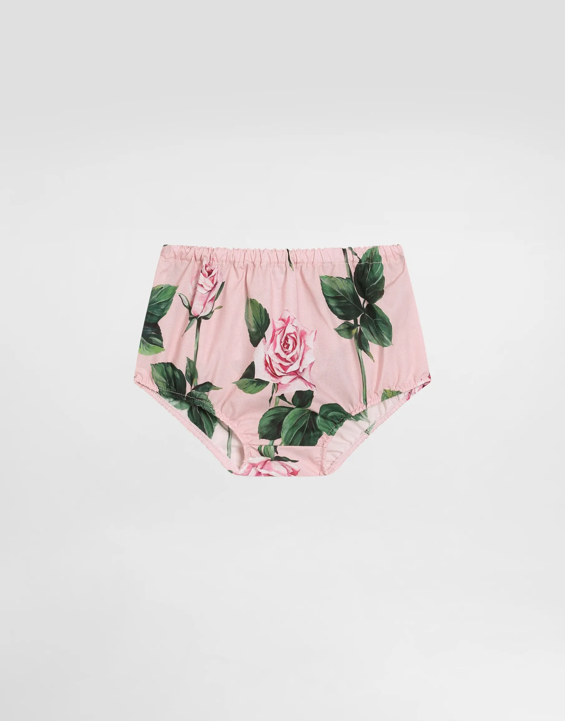 Rose-print poplin dress